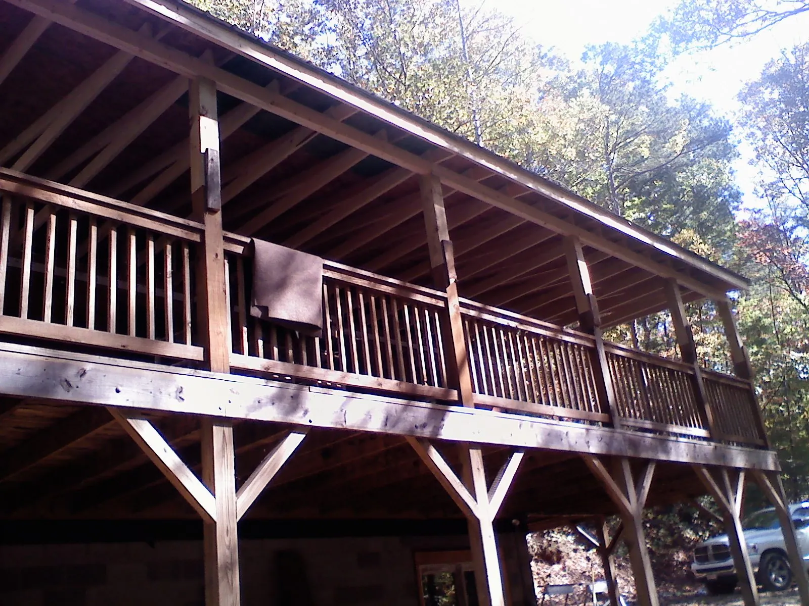 Timber framing under a new elevated porch and deck — Roof Leak Repair in Cadiz by Roofing Brothers
